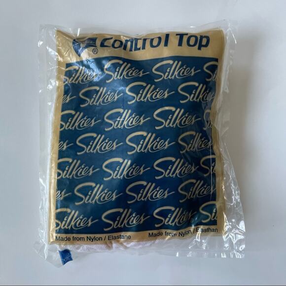 Vintage 1990s Silkies Pantyhose Control Top  Queen Plus White XL Set of 2 New - Picture 1 of 6